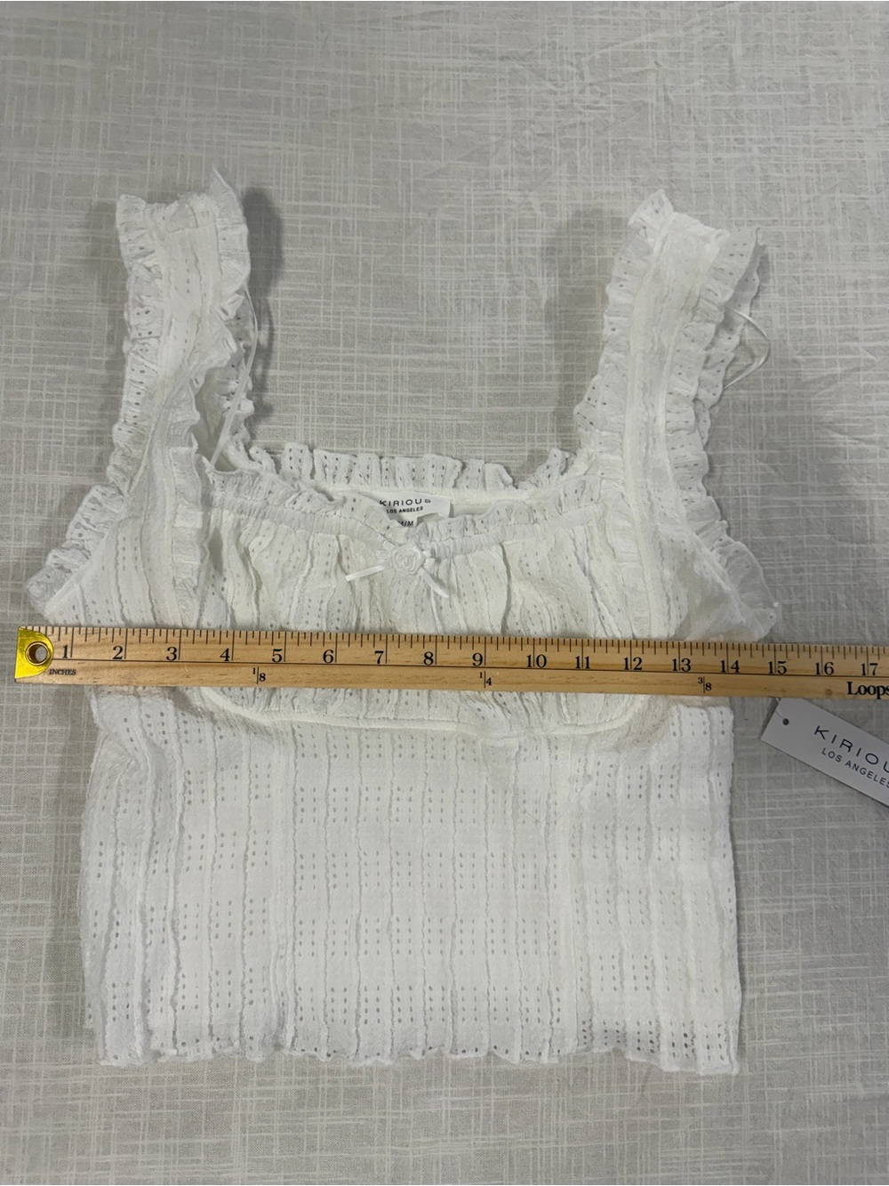 Kirious size m women’s White Eyelet Ruffle Cami - Picture 6 of 8
